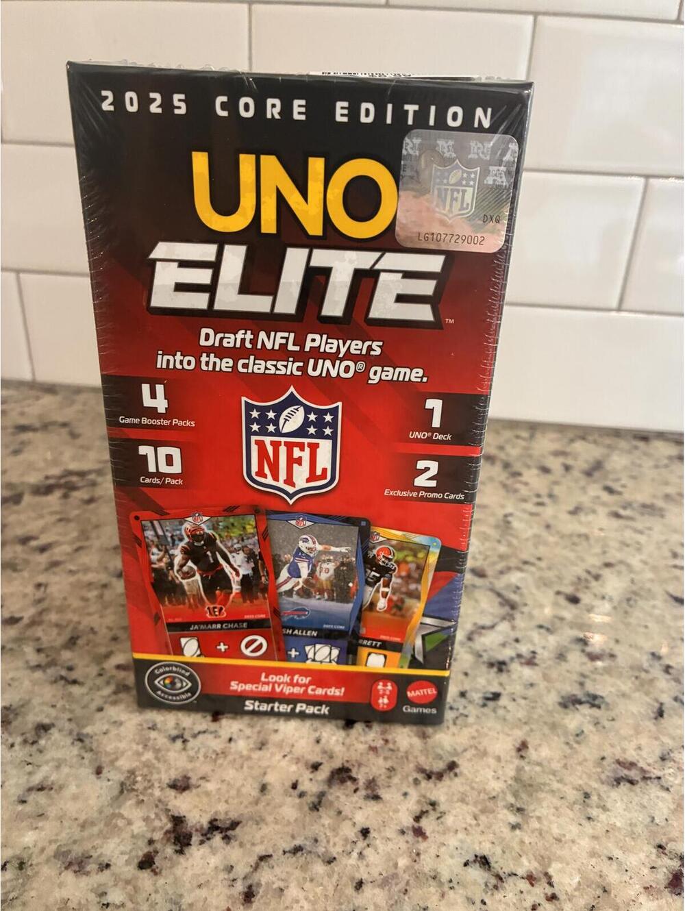 UNO Elite NFL 2025 Core Edition Starter Pack Sealed, Brand New